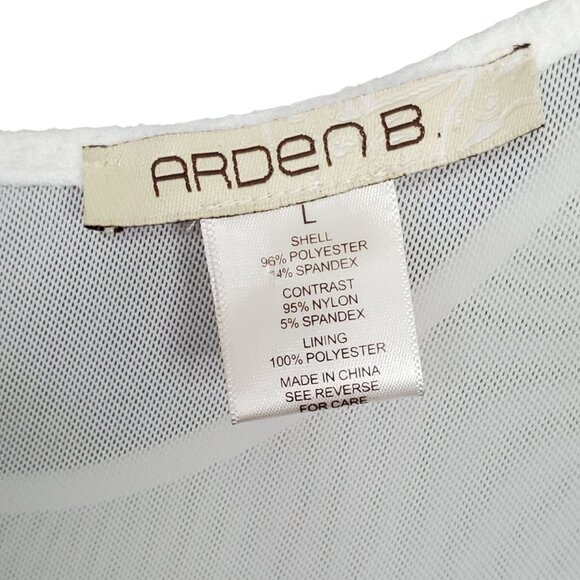 Vintage Arden B L Dress BodyCon Sheer Cut Out Long Sleeve Winter White Trendy - Picture 4 of 14